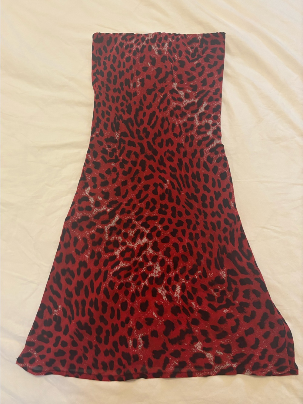 Red Black Leopard Print Skirt